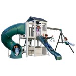 Complex cu Casuta Mare de Joaca pentru copii pe 2 niveluri  - Complex cu Etaj si Tobogan Cozy Play WRANGLER de exterior din lemn - Kidkraft  Complex cu Casuta Mare de Joaca pentru copii pe 2 niveluri  - Complex cu Etaj si Tobogan Cozy Play WRANGLER de exterior din lemn - Kidkraft